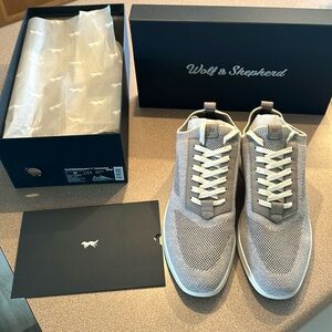 Brand New Wolf & Shepherd SupremeKnit Trainer. NIB. Gray/White Size 11